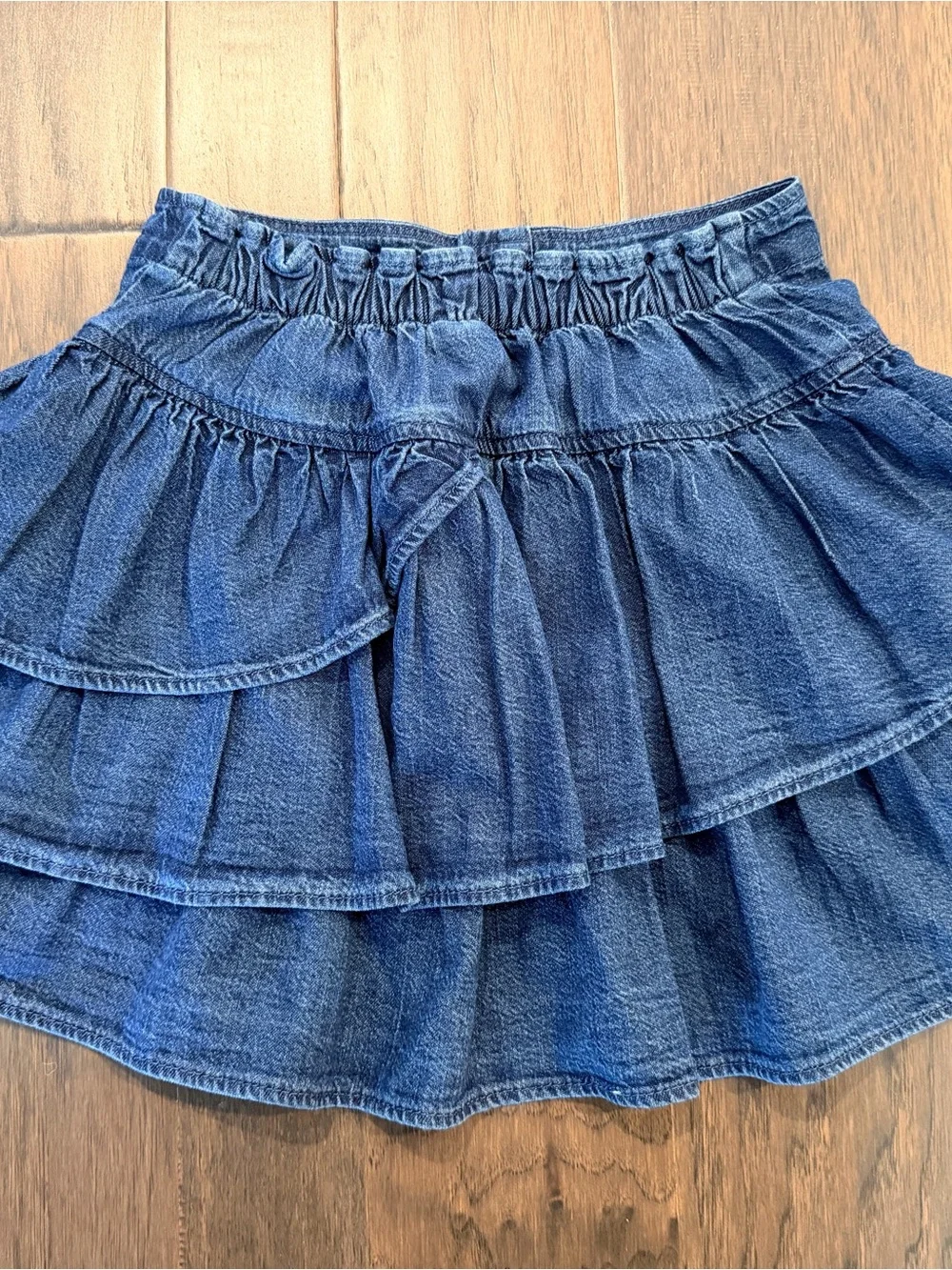 GAP Dark Blue Denim Tiered Button Skirt